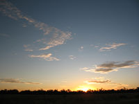 Sunset over our bushcamp on the Hamilton River